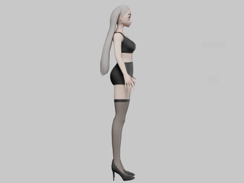 Anime Cartoon girl V24632 3D मॉडल