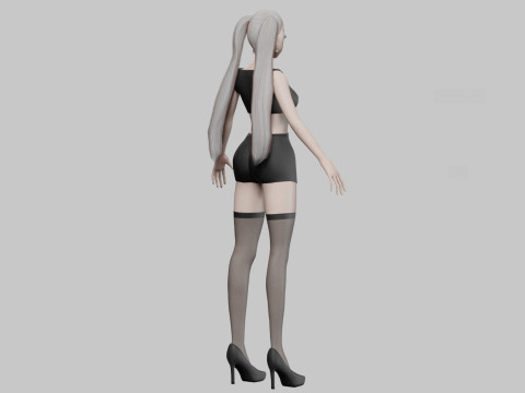 Anime Cartoon girl V24632 3D मॉडल