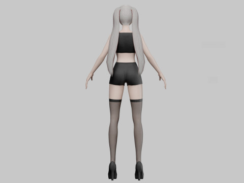 Anime Cartoon girl V24632 3D मॉडल