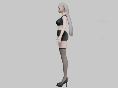Anime Cartoon girl V24632 3D मॉडल