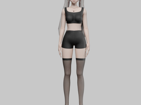 Anime Cartoon girl V24632 3D मॉडल