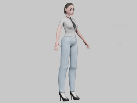 Anime classic girl V22158 3D Model