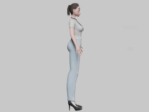 Anime classic girl V22158 3D Model