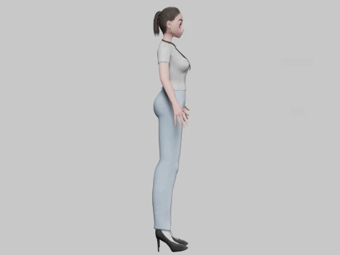 Anime classic girl V22158 3D Model