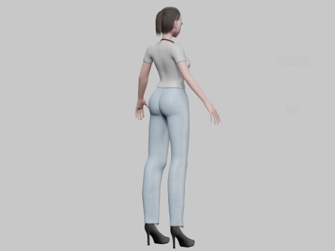 Anime classic girl V22158 3D Model