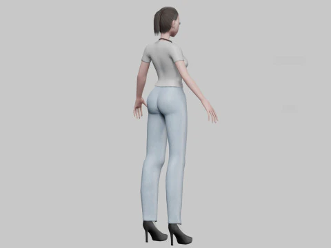 Anime classic girl V22158 3D Model