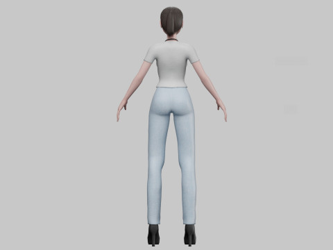 Anime classic girl V22158 3D Model
