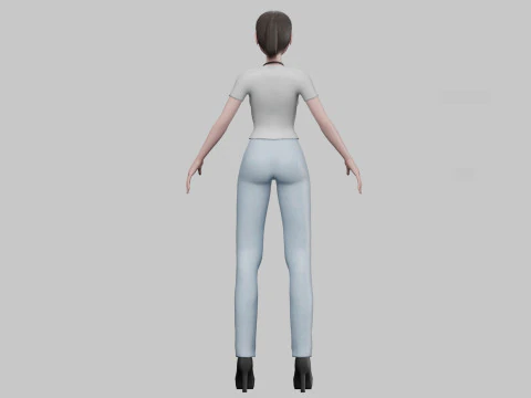 Anime classic girl V22158 3D Model