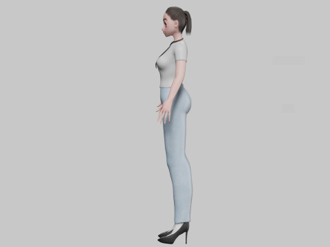 Anime classic girl V22158 3D Model
