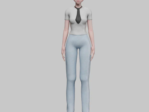 Anime classic girl V22158 3D Model