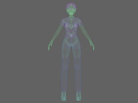 Anime classic girl V22158 3D Model