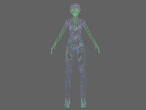Anime classic girl V22158 3D Model