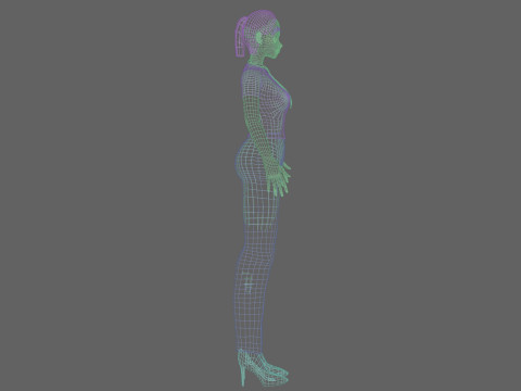 Anime classic girl V22158 3D Model