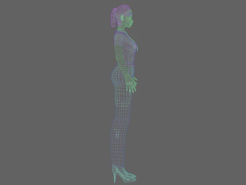 Anime classic girl V22158 3D Model