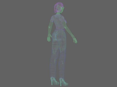 Anime classic girl V22158 3D Model