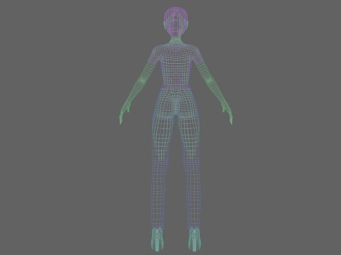 Anime classic girl V22158 3D Model