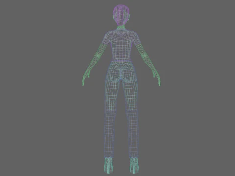 Anime classic girl V22158 3D Model
