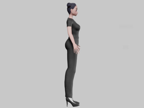 Anime cool girl V23014 Model 3D