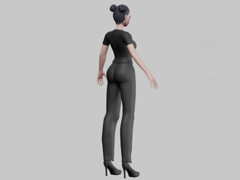 Anime cool girl V23014 Model 3D
