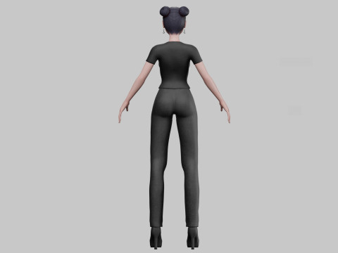 Anime cool girl V23014 Model 3D