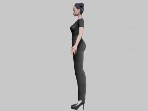 Anime cool girl V23014 Model 3D