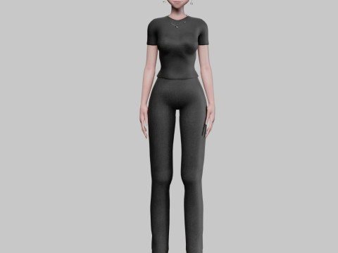 Anime cool girl V23014 Model 3D