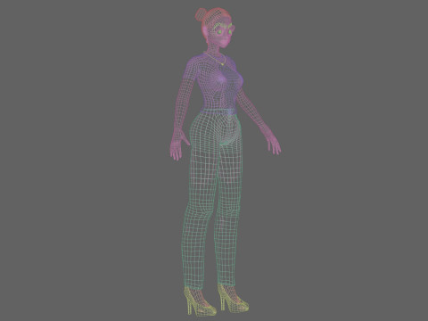 Anime cool girl V23014 Model 3D
