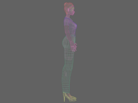 Anime cool girl V23014 Model 3D
