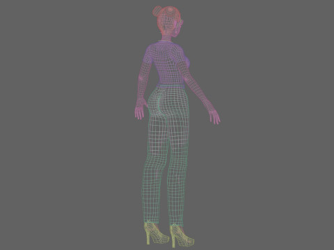 Anime cool girl V23014 Model 3D