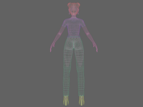 Anime cool girl V23014 Model 3D