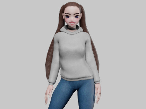 Anime cute girl V23094 Model 3D