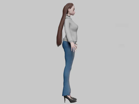 Anime cute girl V23094 3D Model