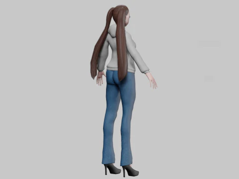 Anime cute girl V23094 3D Model
