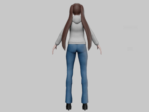 Anime cute girl V23094 Modèle 3D