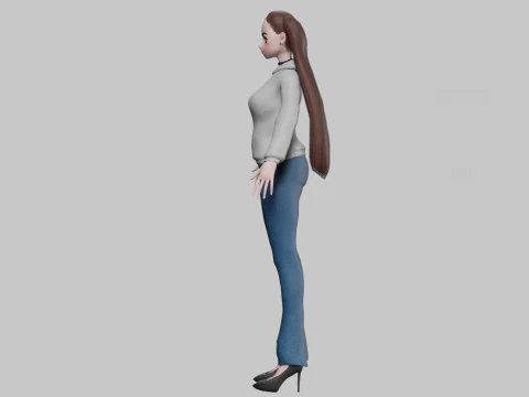 Anime cute girl V23094 3D Model