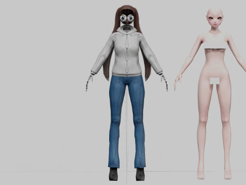 Anime cute girl V23094 3D Model
