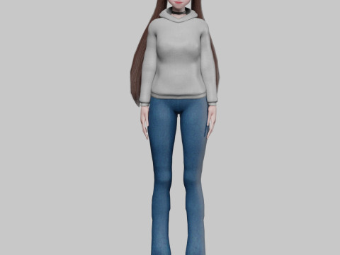 Anime cute girl V23094 Modèle 3D