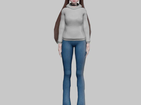 Anime cute girl V23094 3D Model