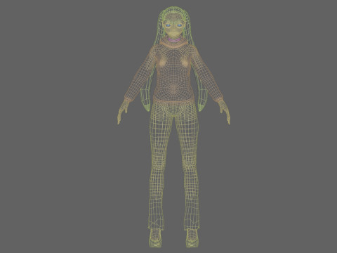 Anime cute girl V23094 Modèle 3D