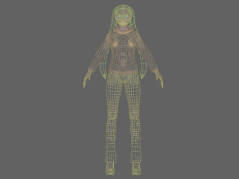 Anime cute girl V23094 3D Model