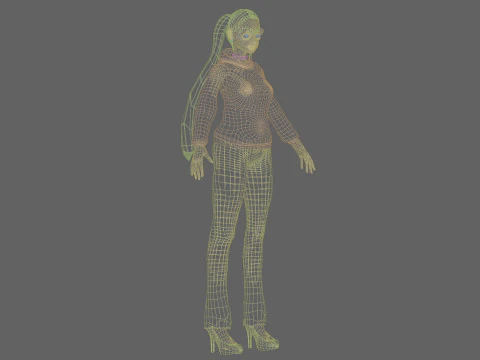 Anime cute girl V23094 3D Model
