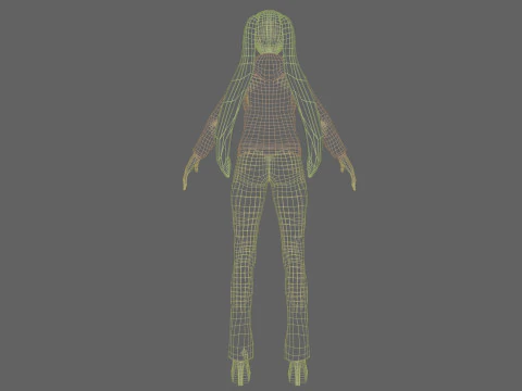 Anime cute girl V23094 3D Model