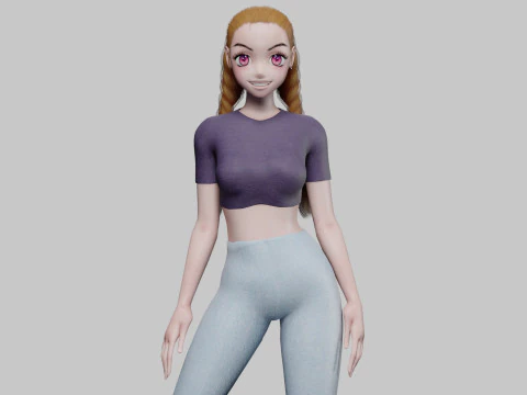 Anime Standard girl V24288 3D Model
