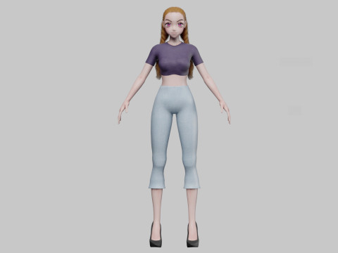 Anime Standard girl V24288 3D Model
