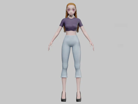 Anime Standard girl V24288 3D Model