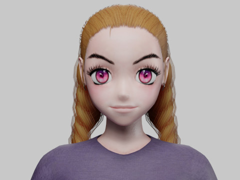 Anime Standard girl V24288 3D Model