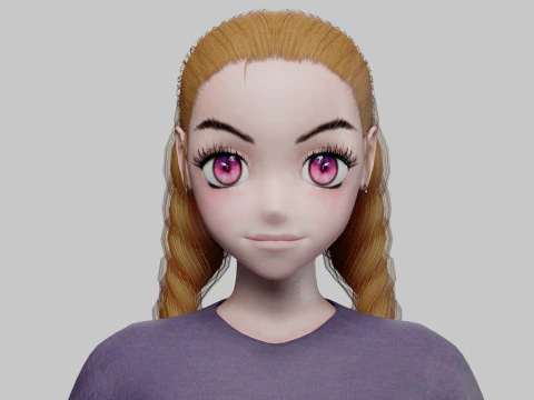 Anime Standard girl V24288 3D Model