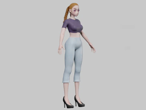 Anime Standard girl V24288 3D Model