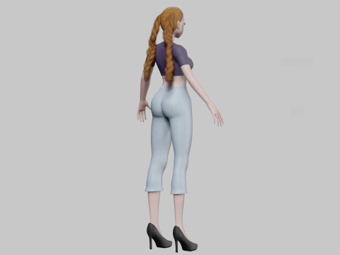 Anime Standard girl V24288 3D Model