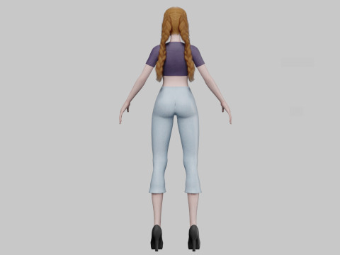 Anime Standard girl V24288 3D Model